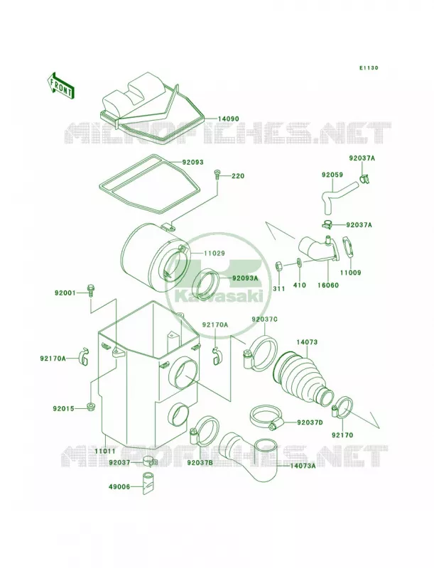 Air Cleaner Kawasaki MULE 300 2007 MULE 500  KAF300-B2