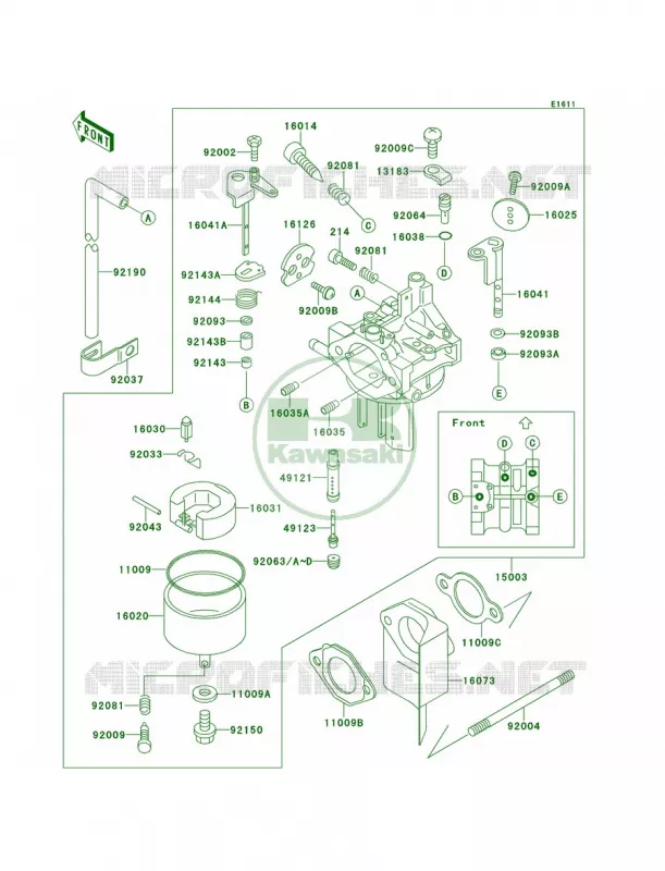 Carburetor Kawasaki MULE 300 2007 MULE 500  KAF300-B2