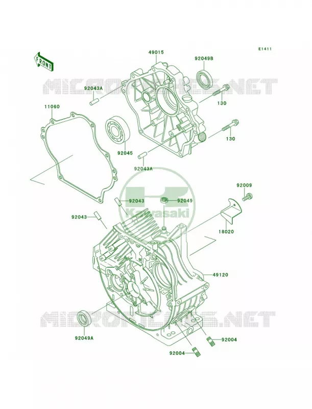 Crankcase Kawasaki MULE 300 2007 MULE 500  KAF300-B2