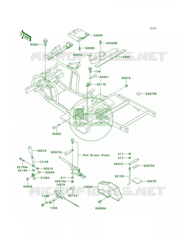 Frame Fittings Kawasaki MULE 300 2007 MULE 500  KAF300-B2