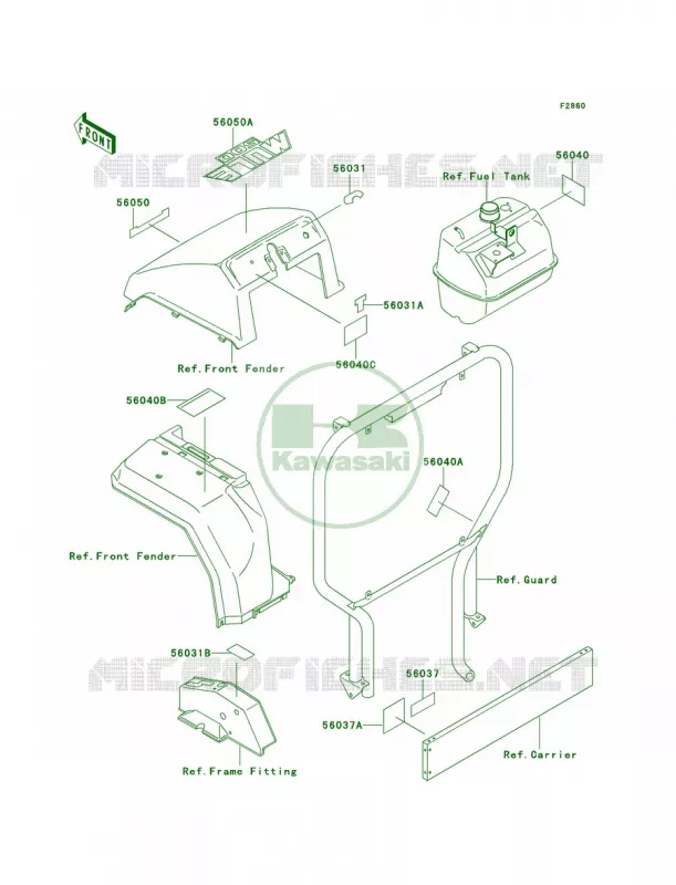 Labels Kawasaki MULE 300 2007 MULE 500  KAF300-B2