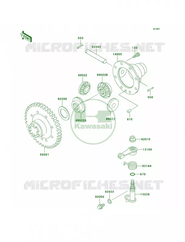 Differential Kawasaki MULE 300 2007 MULE 550  KAF300-C1