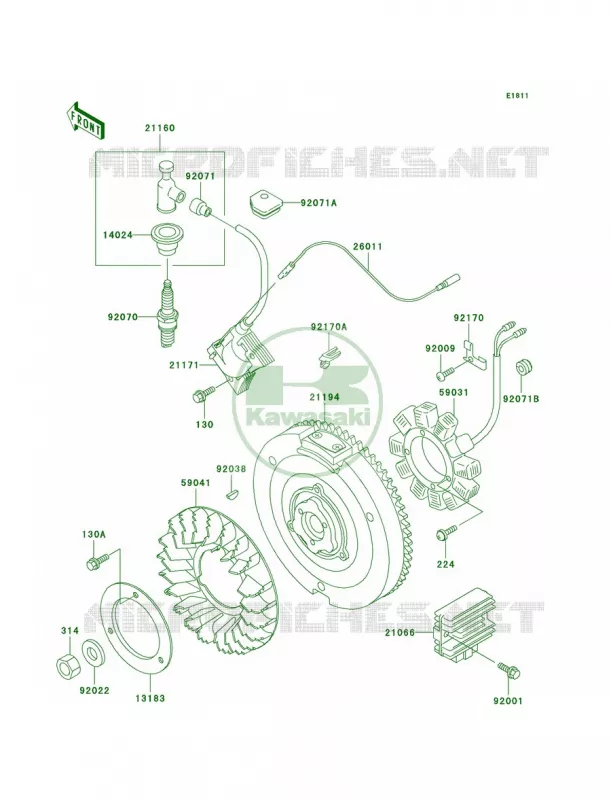 GeneratorIgnition Coil Kawasaki MULE 300 2007 MULE 550  KAF300-C1