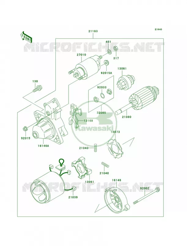 Starter Motor Kawasaki MULE 300 2007 MULE 550  KAF300-C1