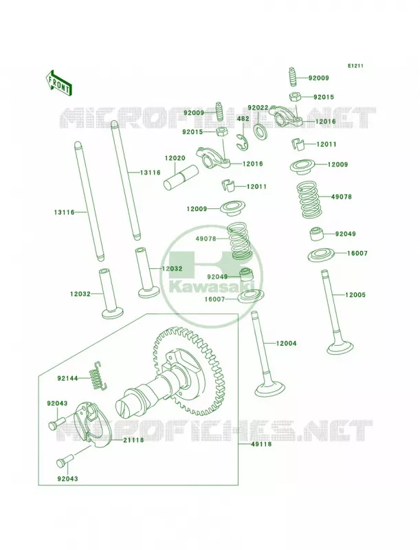 ValvesCamshafts Kawasaki MULE 300 2007 MULE 550  KAF300-C2