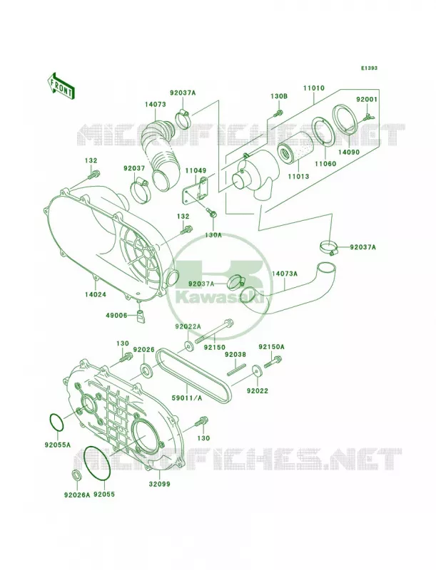 Converter CoverDrive Belt Kawasaki MULE 300 2007 MULE 550  KAF300-C3