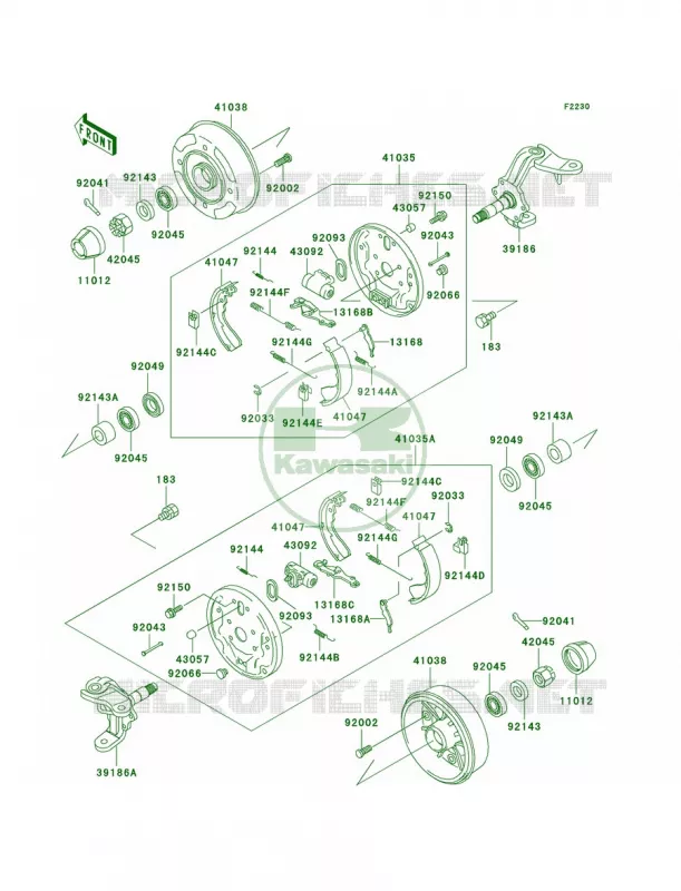 Front HubsBrakes Kawasaki MULE 300 2007 MULE 550  KAF300-C3