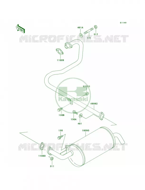 Mufflers Kawasaki MULE 300 2007 MULE 550  KAF300-C3