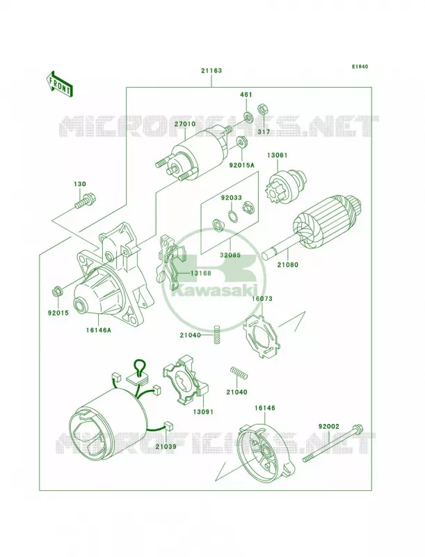 Starter Motor Kawasaki MULE 300 2007 MULE 550  KAF300-C3