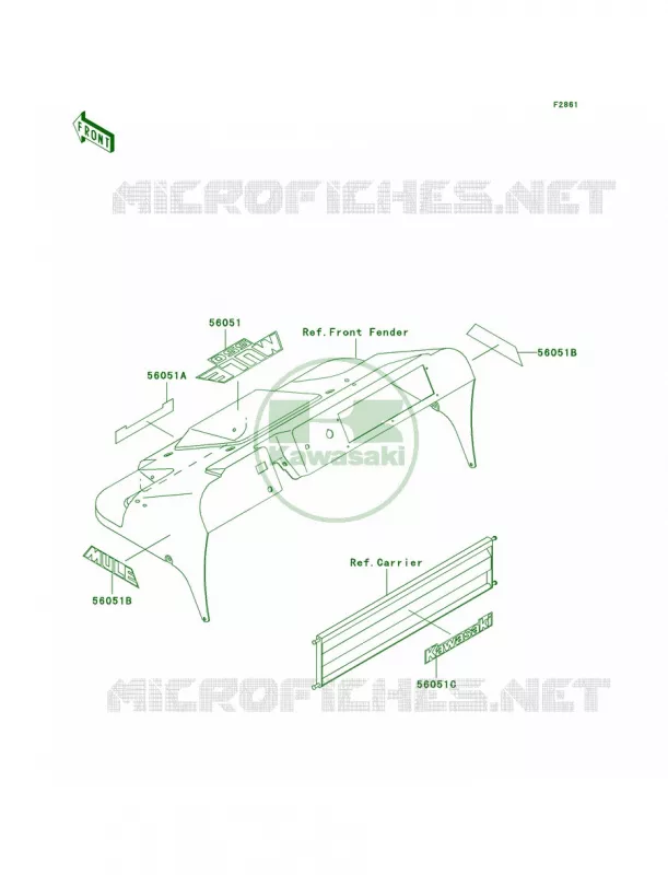 DecalsRedKAF300-C1C2 Kawasaki MULE 300 2007 MULE 550  KAF300-C4