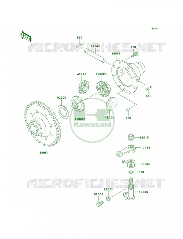 Differential Kawasaki MULE 300 2007 MULE 550  KAF300-C4