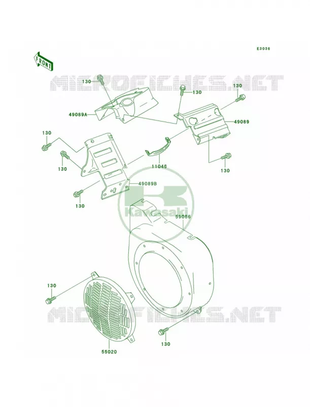 Engine Shrouds Kawasaki MULE 300 2007 MULE 550  KAF300-C4