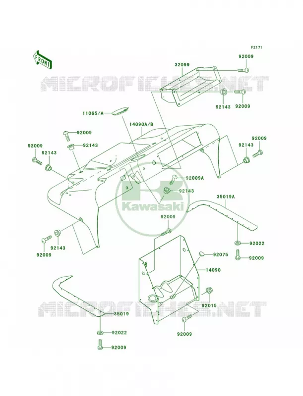 Front Fenders Kawasaki MULE 300 2007 MULE 550  KAF300-C4