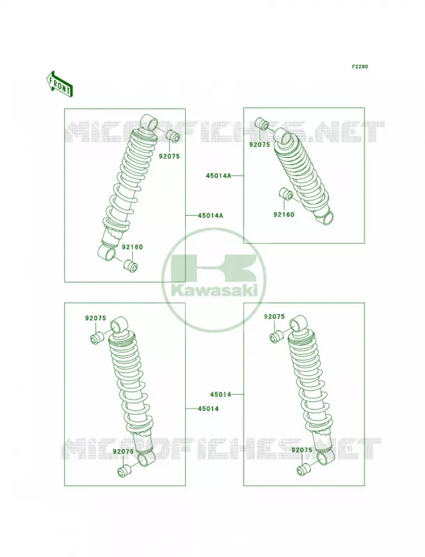 Shock Absorbers Kawasaki MULE 300 2007 MULE 550  KAF300-C4
