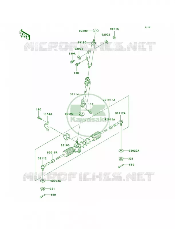 Steering Shaft Kawasaki MULE 300 2007 MULE 550  KAF300-C4