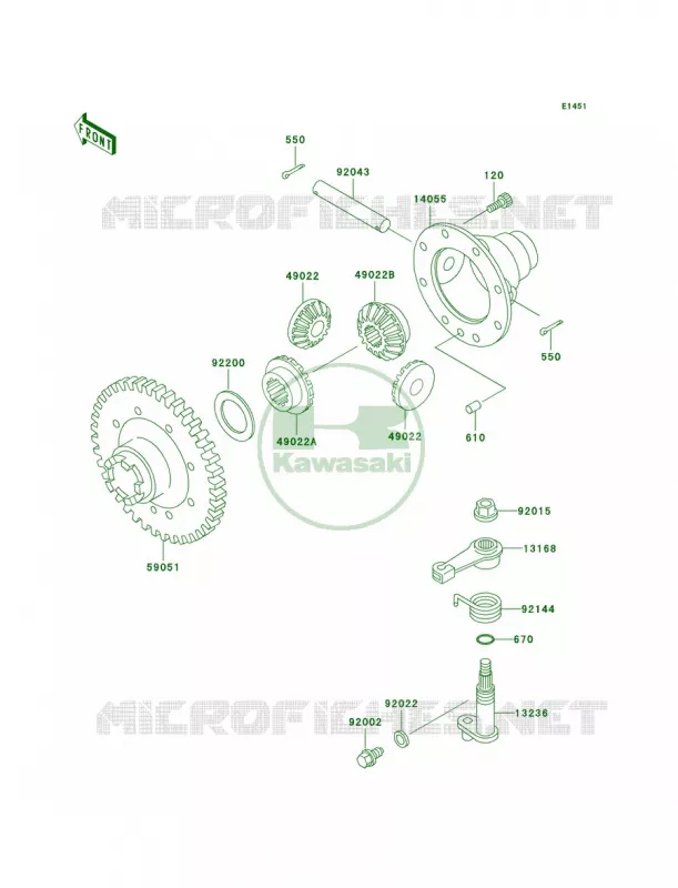 Differential Kawasaki MULE 300 2007 MULE 550  KAF300-C5