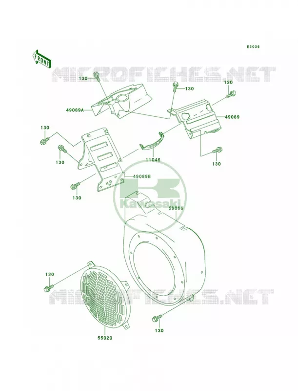 Engine Shrouds Kawasaki MULE 300 2007 MULE 550  KAF300-C5