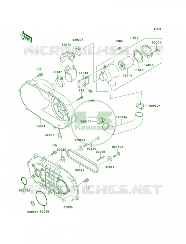 Converter CoverDrive Belt Kawasaki MULE 300 2007 MULE 550  KAF300-C6