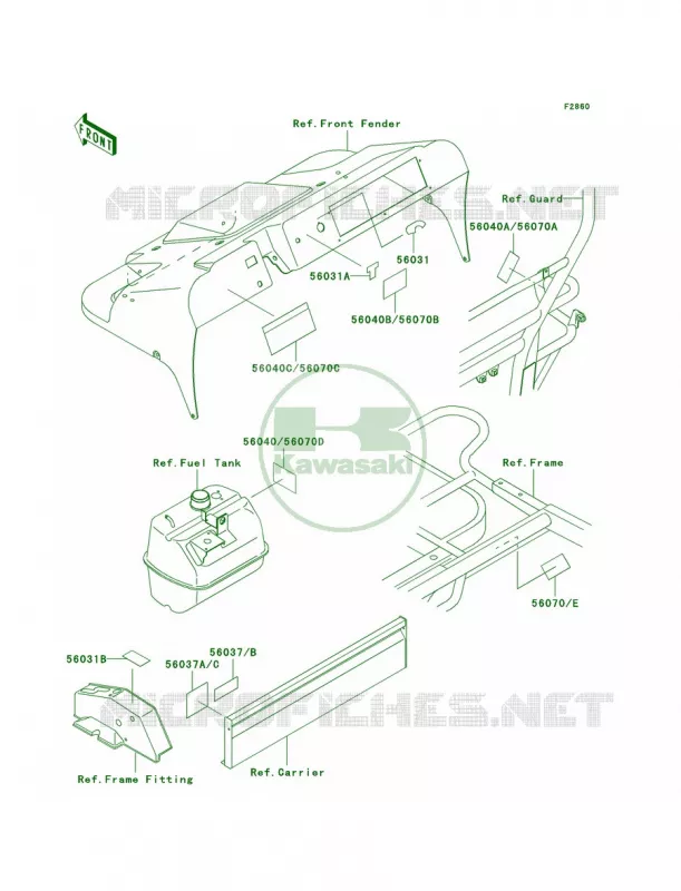 Labels Kawasaki MULE 300 2007 MULE 550  KAF300-C6
