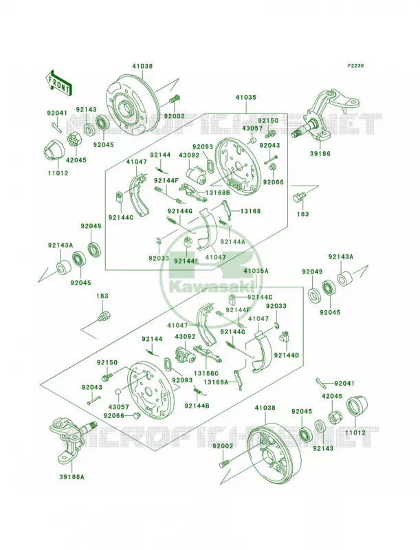 Front HubsBrakes Kawasaki MULE 300 2007 MULE 550  KAF300-C7