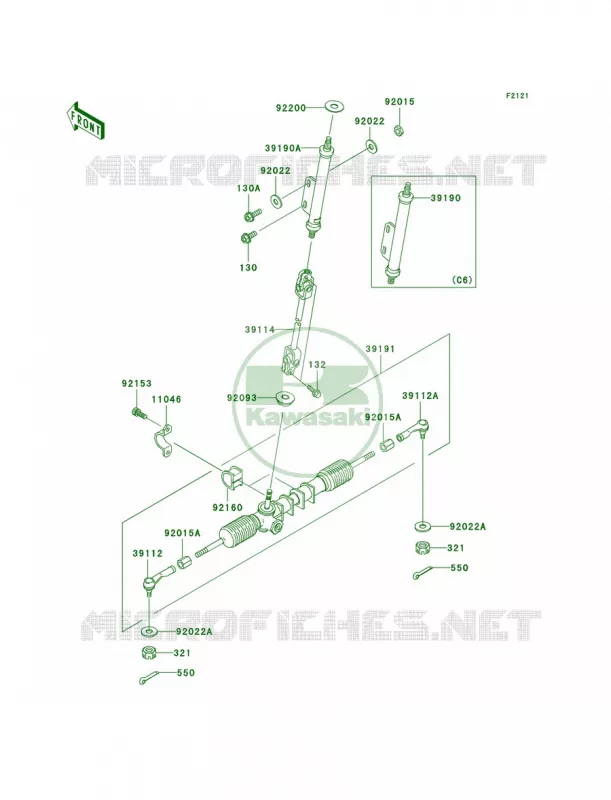 Steering Shaft Kawasaki MULE 300 2007 MULE 550  KAF300-C7