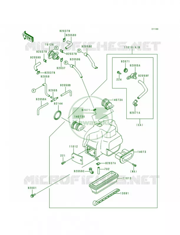 Air Cleaner Kawasaki MOTOS 1000 1995 Concours  ZG1000-A10