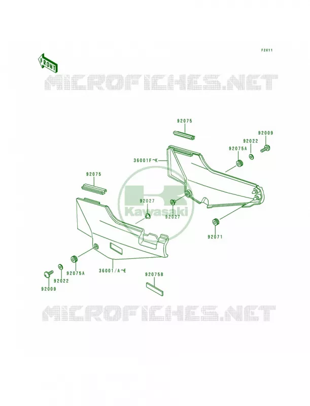 Side Covers Kawasaki MOTOS 1000 1995 Concours  ZG1000-A10
