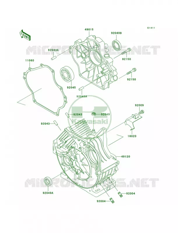 Crankcase Kawasaki MULE 300 2007 MULE 520  KAF300-D1