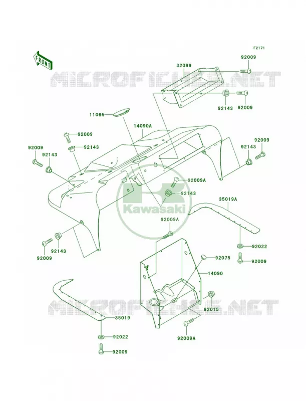Front Fenders Kawasaki MULE 300 2007 MULE 520  KAF300-D1