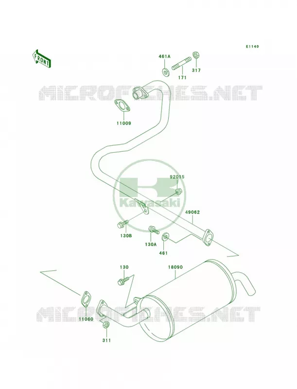Mufflers Kawasaki MULE 300 2007 MULE 520  KAF300-D1