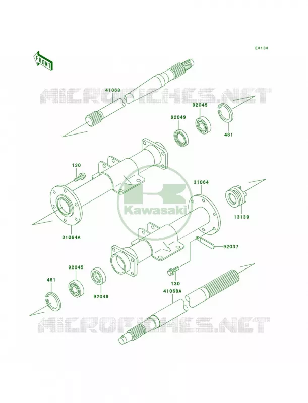 Rear Axle Kawasaki MULE 300 2007 MULE 520  KAF300-D1