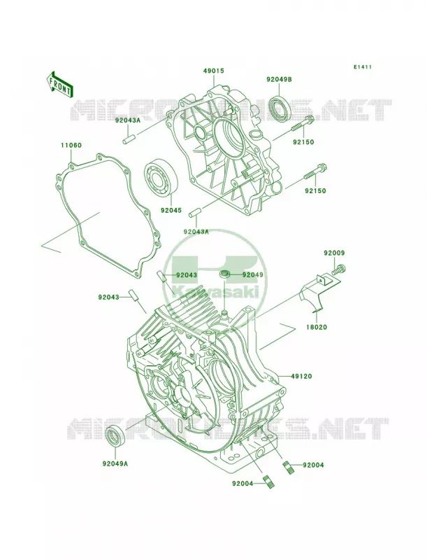 Crankcase Kawasaki MULE 300 2007 MULE 520  KAF300-D2