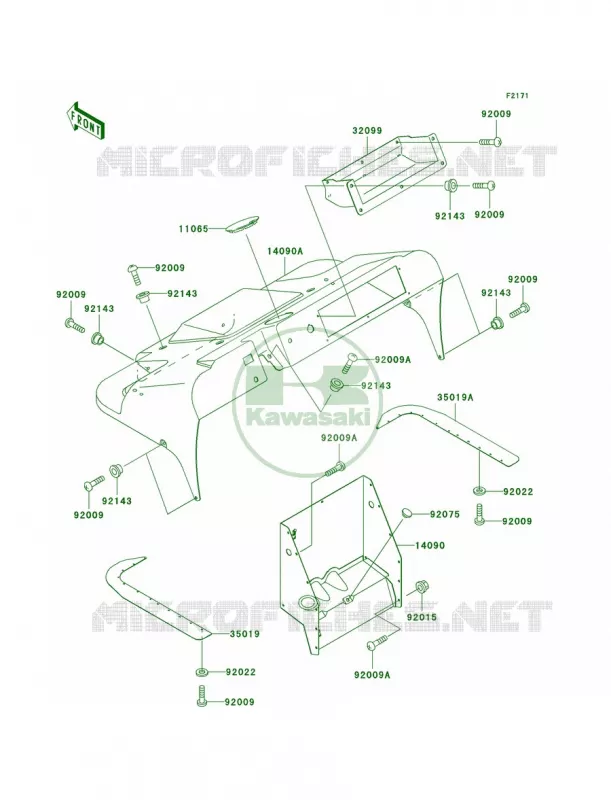 Front Fenders Kawasaki MULE 300 2007 MULE 520  KAF300-D2