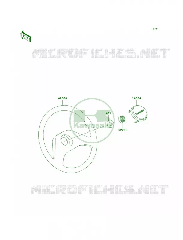 Steering Wheel Kawasaki MULE 300 2007 MULE 520  KAF300-D2