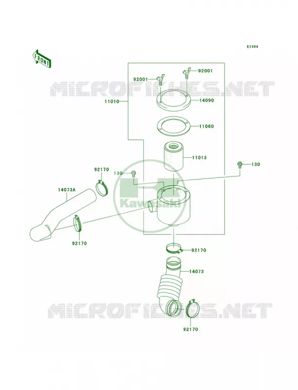Air Cleaner-Belt Converter Kawasaki MULE 400 2010 MULE 610 4X4  KAF400AAF