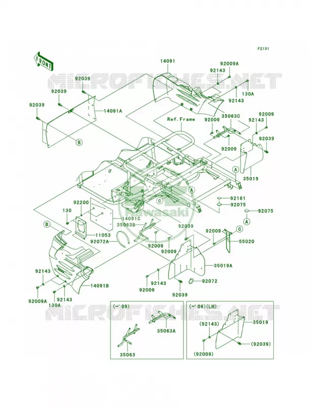 Frame FittingsRear Kawasaki MULE 400 2010 MULE 610 4X4  KAF400AAF