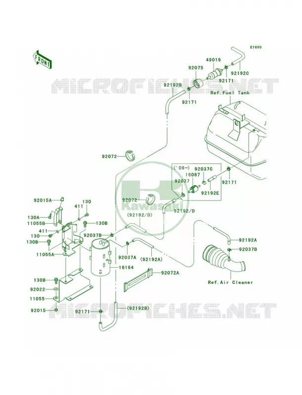 Fuel Evaporative SystemCA Kawasaki MULE 400 2010 MULE 610 4X4  KAF400AAF