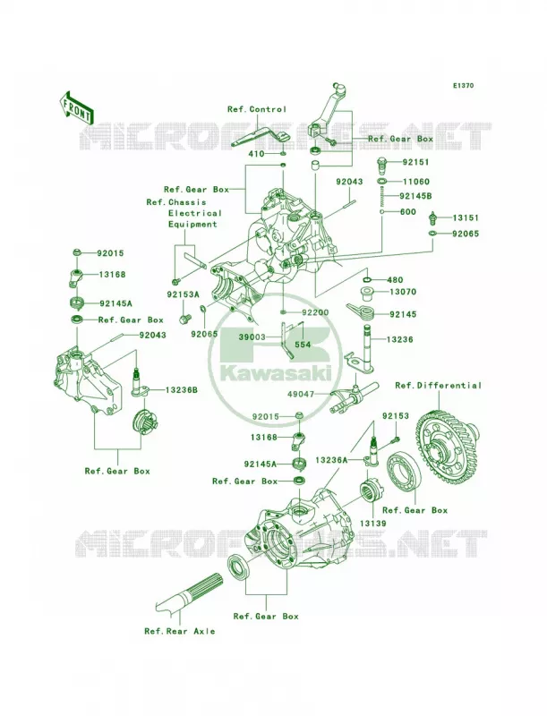 Gear Change Mechanism Kawasaki MULE 400 2010 MULE 610 4X4  KAF400AAF