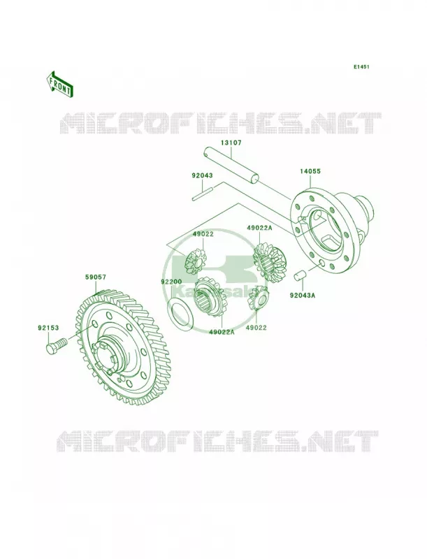 Differential Kawasaki MULE 400 2010 MULE 600  KAF400BAF