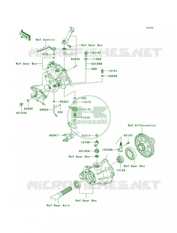 Gear Change Mechanism Kawasaki MULE 400 2010 MULE 600  KAF400BAF
