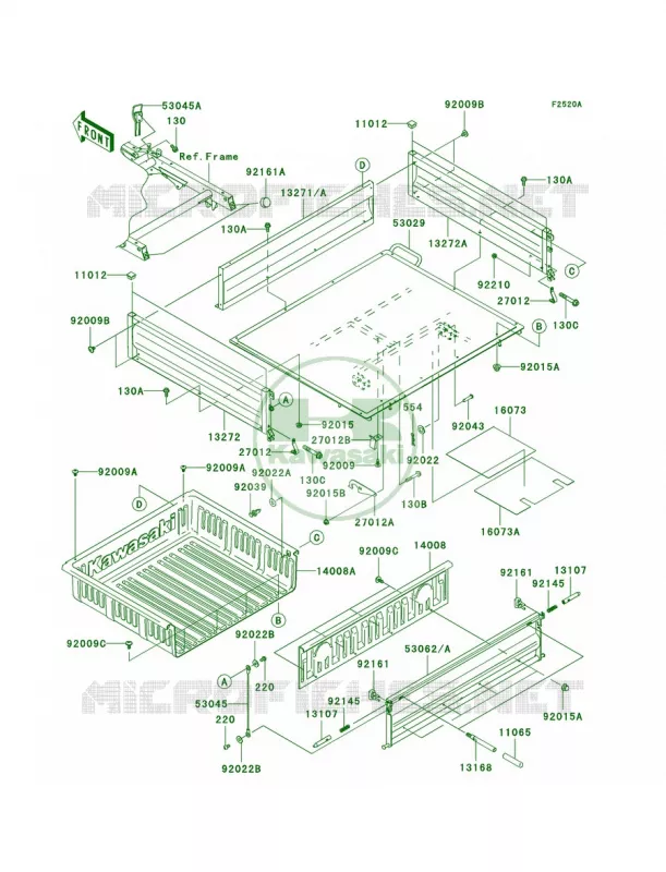 CarriersC8FC9F Kawasaki MULE 400 2008 MULE 610 4X4 HARDWOODS GREEN HD  KAF400C8F