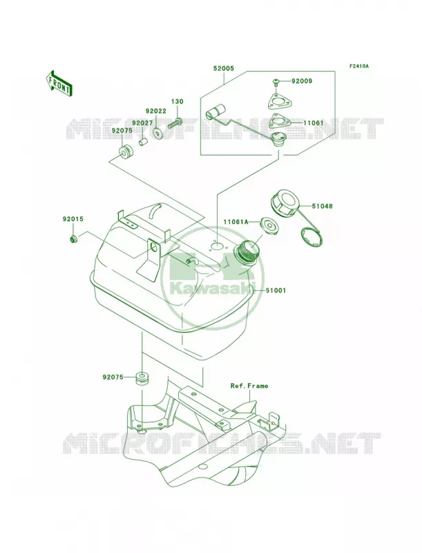 Fuel TankC8F-CAFCA Kawasaki MULE 400 2008 MULE 610 4X4 HARDWOODS GREEN HD  KAF400C8F
