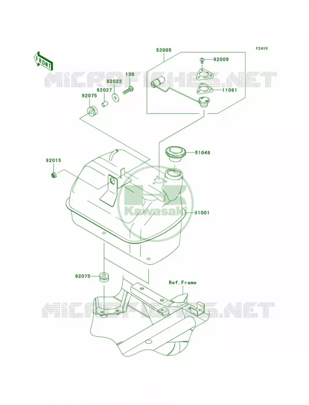Fuel TankCNUS Kawasaki MULE 400 2008 MULE 610 4X4 HARDWOODS GREEN HD  KAF400C8F