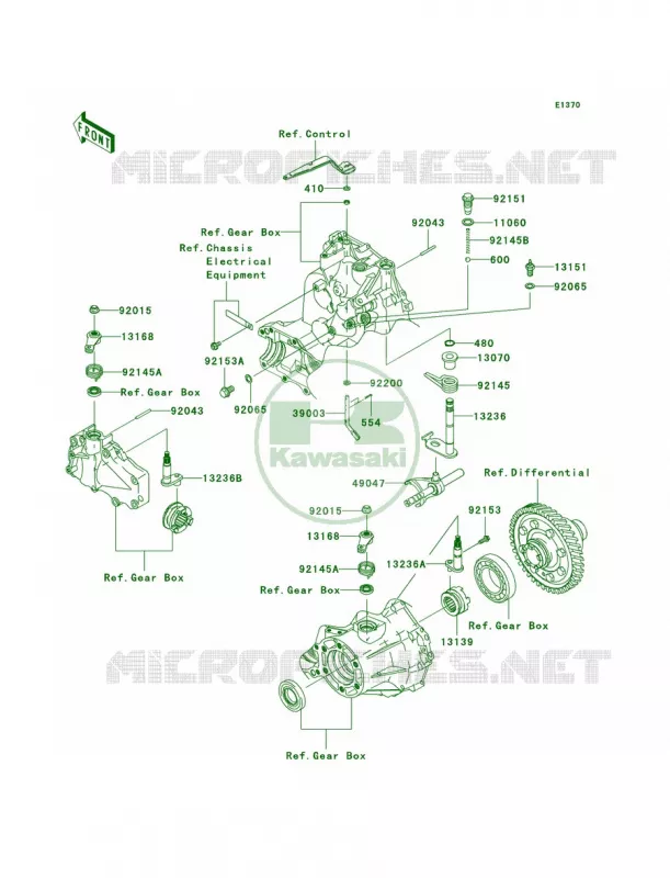 Gear Change Mechanism Kawasaki MULE 400 2008 MULE 610 4X4 HARDWOODS GREEN HD  KAF400C8F