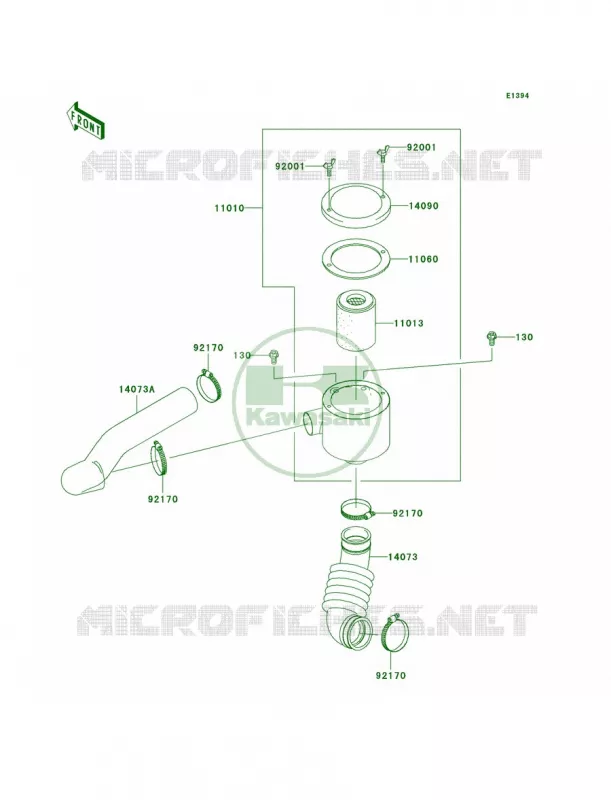 Air Cleaner-Belt Converter Kawasaki MULE 400 2010 MULE 610 4X4 REALTREE APG HD  KAF400CAF