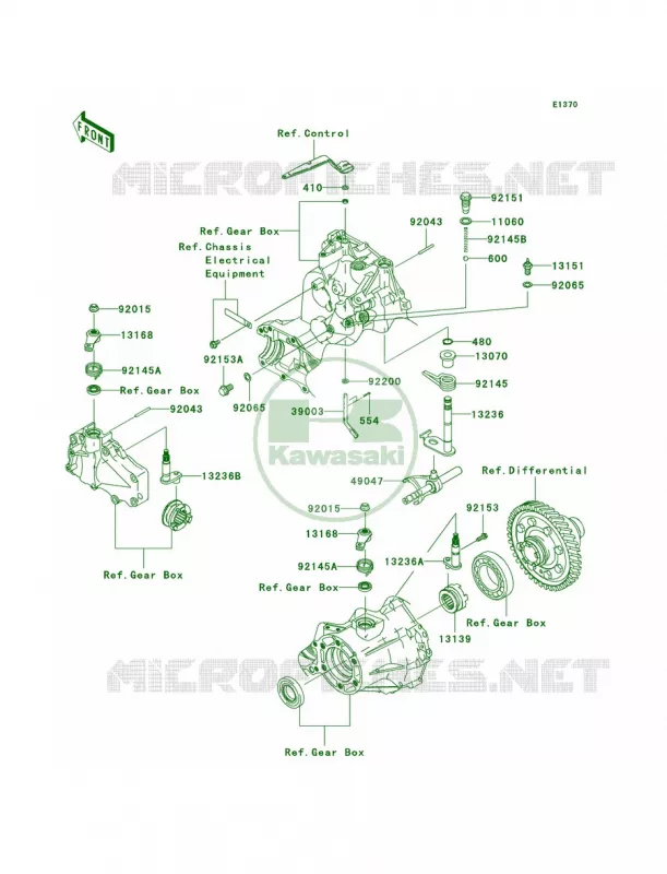 Gear Change Mechanism Kawasaki MULE 400 2010 MULE 610 4X4 REALTREE APG HD  KAF400CAF