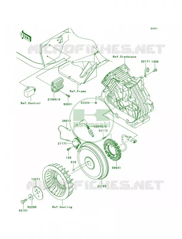 GeneratorIgnition Coil Kawasaki MULE 400 2010 MULE 610 4X4 REALTREE APG HD  KAF400CAF