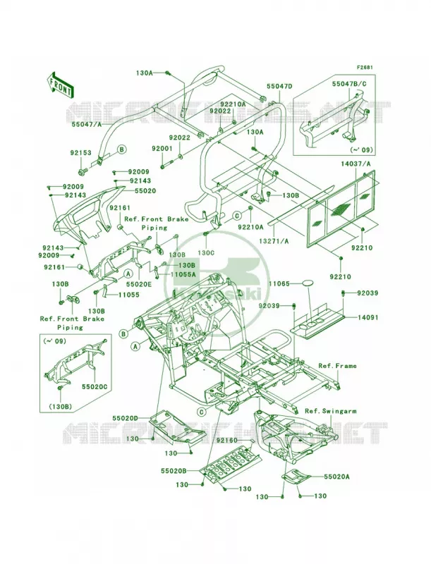 GuardsCab Frame Kawasaki MULE 400 2010 MULE 610 4X4 REALTREE APG HD  KAF400CAF