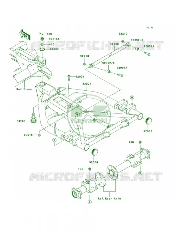 Swingarm Kawasaki MULE 400 2010 MULE 610 4X4 REALTREE APG HD  KAF400CAF