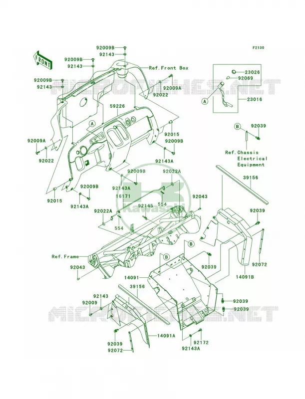 Frame FittingsFront Kawasaki MULE 400 2010 MULE 610 4X4 XC  KAF400DAF